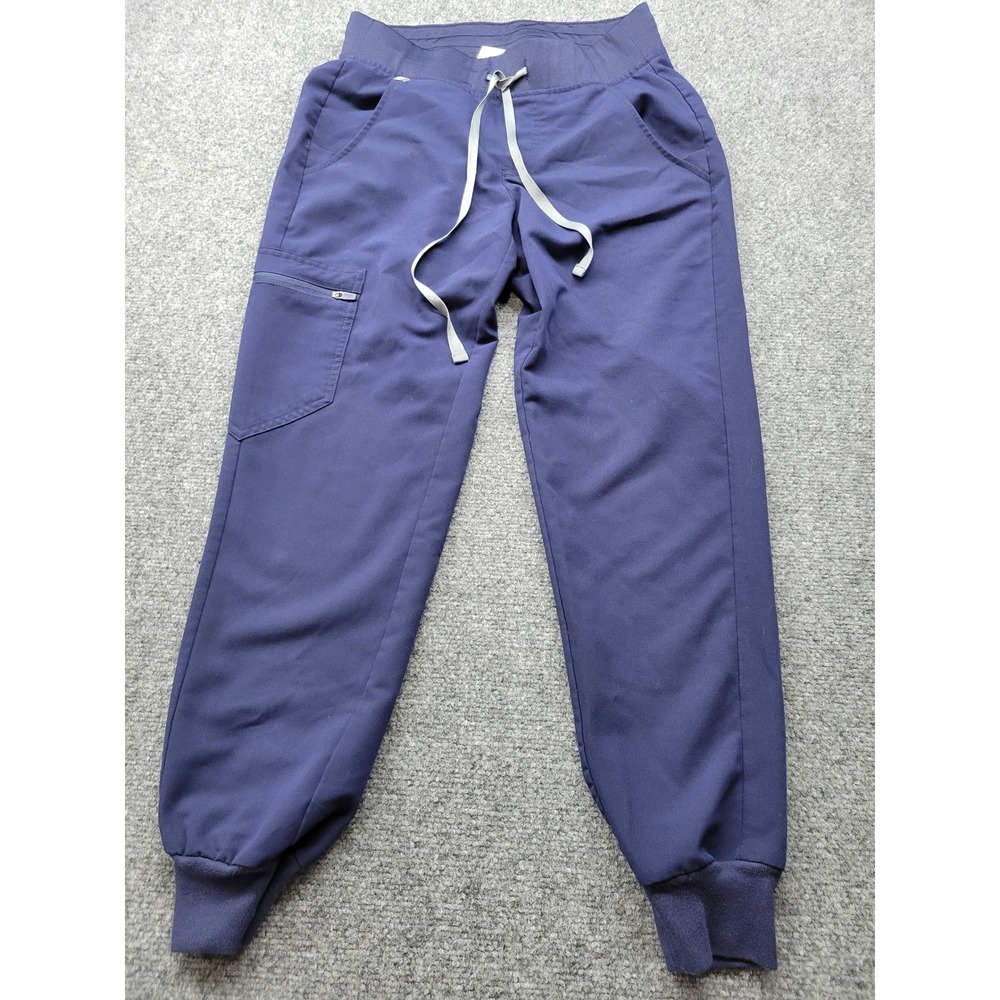 FIGS Zamora Jogger Scrub Pants Navy Blue XS Petite W18SW2005P Slim Fit Cargo